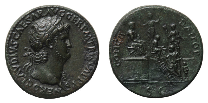 Nero (54-68 AD) - Sestertius 64 AD - Mint: Rome - Obverse: Laureate bust right, ...