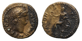 Nero (54-68 AD) - Semis 64 AD - Mint: Rome - Obverse: Laureate head right - Reverse: Roma seated left on cuirass, holding wreath and parazonium - gr. ...