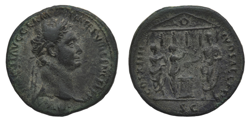 Domitian (81-96 AD) - As 88 BC - Mint: Rome - Obverse: Laureate head right - Rev...
