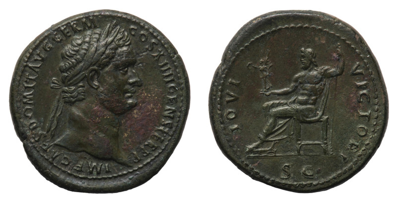 Domitian (81-96 AD) - Sestertius 95-96 AD - Mint: Rome - Obverse: Laureate head ...