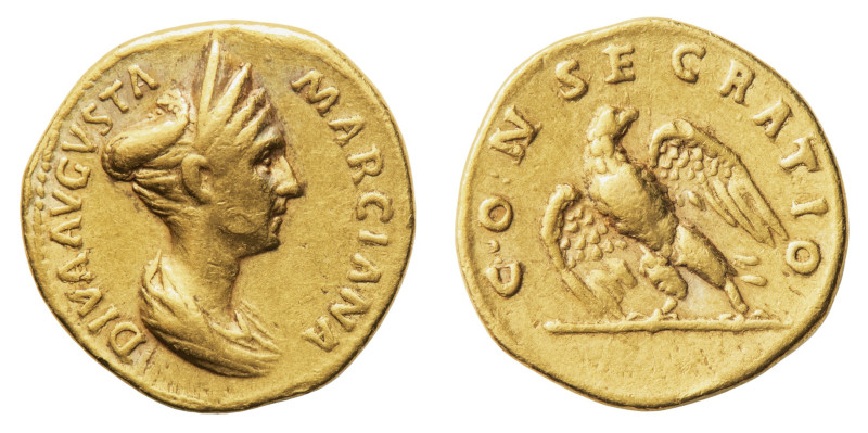 Marciana, sister of Trajan (died 122/4 AD) - Aureus 112 AD, struck under Trajan ...