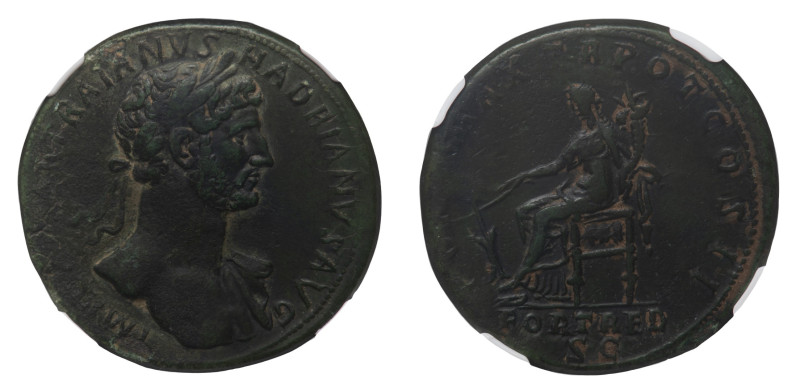 Hadrian (117-138 AD) - Sestertius 118 AD NGC VF - Mint: Rome - Obverse: laureate...