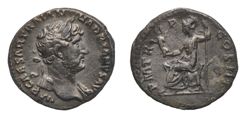 Hadrian (117-138 AD) - Denarius 121-123 AD - Mint: Rome - Obverse: Laureate bust...