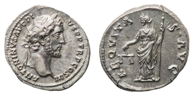 Antoninus Pius (138-161 AD) - Denarius 140-143 AD - Mint: Rome - Obverse: Laurea...