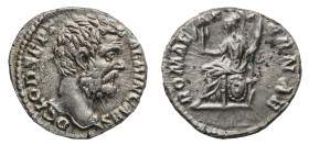 Clodius Albinus Caesar (193-195 AD) - Denarius 193-195 AD, struck under Septimius Severus - Mint: Rome - Obverse: Bare head right - Reverse: Roma seat...