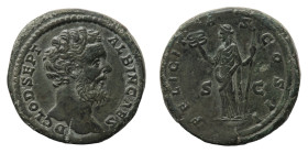 Clodius Albinus Caesar (193-195 AD) - Sestertius 194 AD - Mint: Rome - Obverse: Bare head right - Reverse: Felicitas standing facing, head left, holdi...