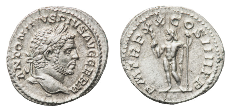 Caracalla (198-217 AD) - Denarius 217 AD - Mint: Rome - Obverse: Laureate head r...