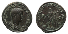 Maximus Caesar (235-238 AD) - Sestertius 236-238 AD, struck under Maximinus I - Mint: Rome - Obverse: Bareheaded and draped bust right - Reverse: Maxi...