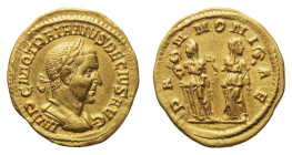 Trajan Decius (249-251 AD) - Aureus - Mint: Rome - Obverse: Laureate, draped and cuirassed bust right - Reverse: The two Pannoniae, veiled and draped,...