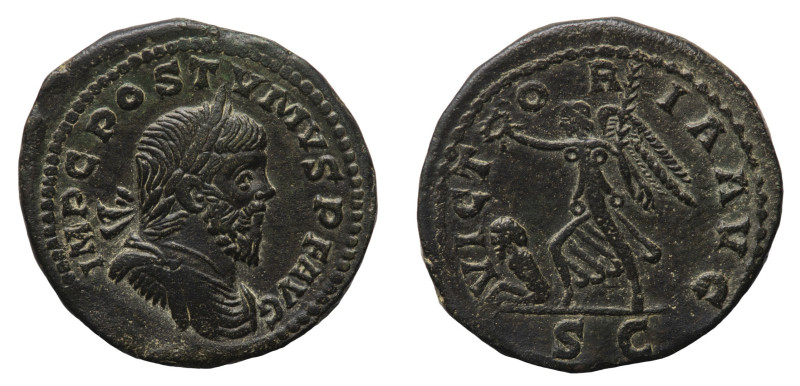 Postumus (259-268 AD) - Sestertius 266-267 AD - Mint: Lugdunum - Obverse: Laurea...