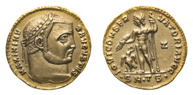 Maximinus II (310-313 AD) - Aureus 311-313 AD - Mint: Thessalonica - Obverse: Laureate head right - Reverse: Jupiter standing left, holding thunderbol...