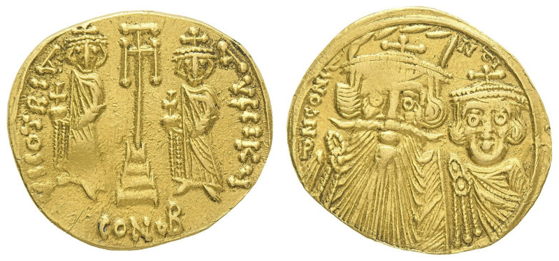 Constans II (641-668) - Solidus 661-668 - Mint: Syracuse - Obverse: Facing bust ...
