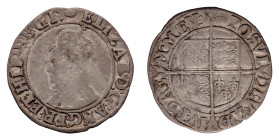 Elizabeth I (1558-1603) - Shilling 6th Issue (1590-1592) - Mint: Tower Mint - Obverse: Crowned bust left - Reverse: Full arm over long cross - gr. 5,9...