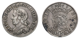 Commonwealth (1649-1660) - Oliver Cromwell (1653-1658) - Shilling 1658 - Mint: London - Obverse: Laureate and draped bust left - Reverse: Crowned quar...