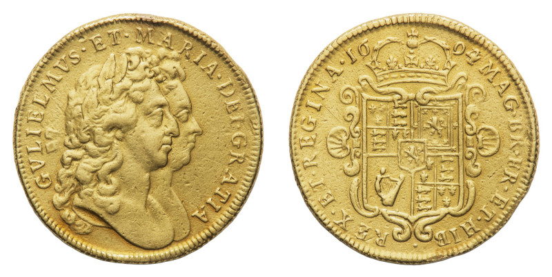 William III & Mary (1688-1694) - Gold 2 Guineas 1694/3 - Mint: London - Obverse:...