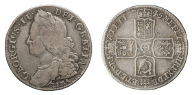 George II (1727-1760) - Half Crown 1745, DECIMO NONO edge, "Lima" type - Mint: London - Obverse: Laureate, draped and cuirassed bust left, below, LIMA...