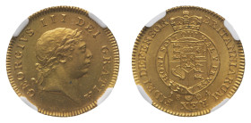 George III (1760-1820) - Gold Half Guinea 1804 NGC MS 61 - Mint: London - Obverse: Laureate head right - Reverse: Crowned shield within Garter  - NGC ...