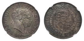 George III (1760-1820) - Half Crown 1819, small head NGC MS 64 - Mint: London - Obverse: Laureate head left - Reverse: Crowned arms - NGC certificatio...