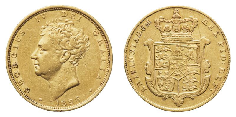 George IV (1820-1830) - Gold Sovereign 1826 - Mint: London - Obverse: Bare head ...