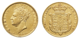 George IV (1820-1830) - Gold Sovereign 1826 - Mint: London - Obverse: Bare head left - Reverse: Crowned shield - gr. 7,97 - Good very fine Friedberg 3...