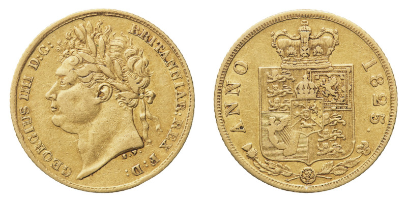 George IV (1820-1830) - Gold Half Sovereign 1825 - Mint: London - Obverse: Laure...