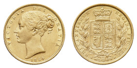Victoria (1837-1901) - Gold Sovereign 1864, die number 86 - Mint: London - Obverse: Bare head left - Reverse: Crowned shield within wreath - gr. 7,95 ...