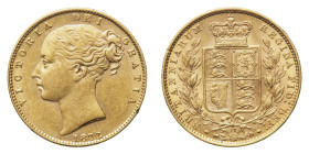 Victoria (1837-1901) - Gold Sovereign 1873, die number 17 - Mint: London - Obverse: Bare head left - Reverse: Crowned shield within wreath - gr. 7,95 ...