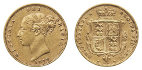 Victoria (1837-1901) - Gold Half Sovereign 1879, die number 87 - Mint: London - Obverse: Bare head left - Reverse: Crowned shield within wreath - gr. ...