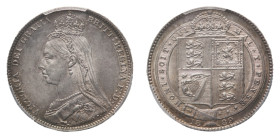 Victoria (1837-1901) - Shilling 1889, Large Head PCGS MS 61 - Mint: London - Obverse: Crowned and veiled Jubilee bust left - Reverse: Crowned arms wit...