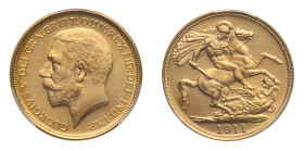 George V (1910-1936) - Gold Proof 2 Pounds 1911 PCGS PR64 CAMEO - Mint: London - Obverse: Bare head left - Reverse: St. George on horseback, rearing l...
