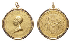Sisowath I (1904-1927) - Gold Coronation Medal 1906 by P. Lenoir - Obverse: Bare head left - Reverse: Arms - gr. 24,17 - Very rare. Minor scratches on...