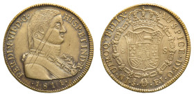Fernando VII (1808-1817) - Gold 8 Escudos 1811 So-GJ - Mint: Santiago - Obverse: Uniformed bust right - Reverse: Crowned arms in Order chain - gr. 27,...