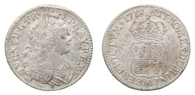 Louis XV (1715-1774) - Ecù de Navarre 1718-B - Mint: Rouen - Obverse: Laureate bust right - Reverse: Crowned coat of arms - gr. 24,39 - Scarce. Extrem...