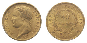 Napoleon I (1804-1814) - Gold 40 Francs 1811-A PCGS MS 62 - Mint: Paris - Obverse: Laureate head left - Reverse: Value within wreath, date below - PCG...