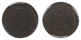Napoleon III (1852-1870) - Cent 1853-K PCGS MS 64 BN - Mint: Bordeaux - Obverse: Bare head right - Reverse: Standing eagle - Rare. PCGS certification ...