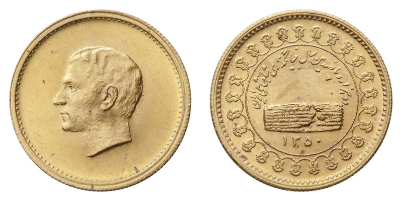 Mohammed Reza Pahlevi (1320-1358 SH/1941-1979 AD) - Gold Medal SH 1350 (1971 AD)...