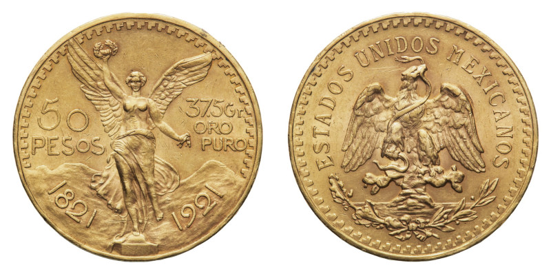 Estados Unidos Mexicanos (1905-) - Gold 50 Pesos 1921 - Mint: Mexico City - Obve...