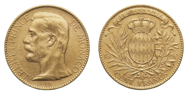 Albert I (1889-1922) - Gold 100 Francs 1896-A - Mint: Paris - Obverse: Bare head...