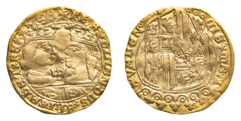 Fernando V and Isabel I (1474-1504) - Gold Ducat (Excelente) - Mint: Valencia - ...