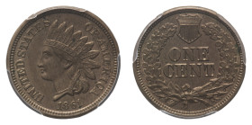 Indian Head Cent 1861 PCGS MS 63 - Mint: Philadelphia - Obverse: Indian head left - Reverse: Value within wreath - PCGS certification #45486298 KM Y-3