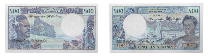 Institut d'Emission d'Outre-Mer - 500 Francs (1979) - Lot of 6 pieces, three con...