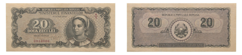 Ministerul Finantelor - 20 Lei (1950) - UNC P-84a