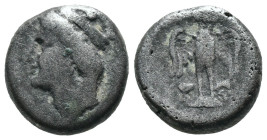 (Silver, 3.88g 14mm)

PONTOS.
Amisos (as Peiraieos).
Siglos (Circa 435-370 BC).