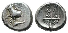 (Silver, 1.89g 11mm)

THRACE.
Byzantion.
Circa 387/6-340 BC.
Hemidrachm