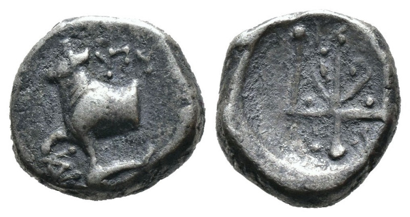 (Silver, 1.78g 11mm)

THRACE.
Byzantion.
Circa 387/6-340 BC.
Hemidrachm