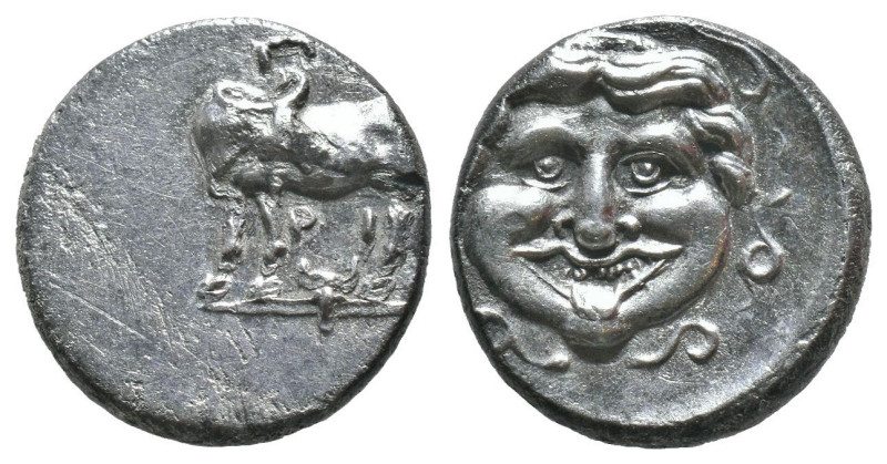 (Silver, 2.15g 14mm)

MYSIA, Parion. 4th century BC.
AR Hemidrachm.
Gorgonei...