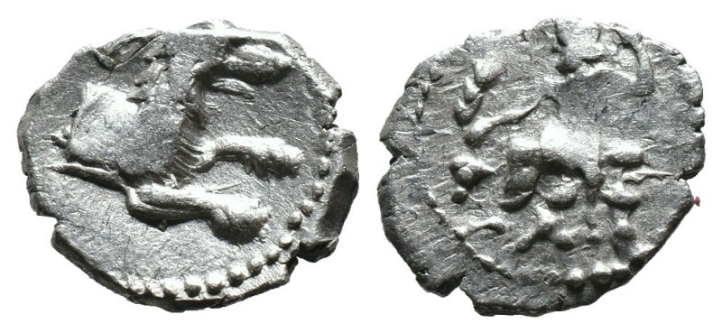 (Silver, 0.53g 11mm)

LYCAONIA. Laranda. (Circa 324/3 BC). AR Obol.
Obv: Baal...