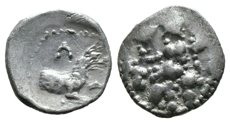 (Silver, 0.73g 12mm)

LYCAONIA. Laranda. (Circa 324/3 BC). AR Obol.

Obv: Ba...