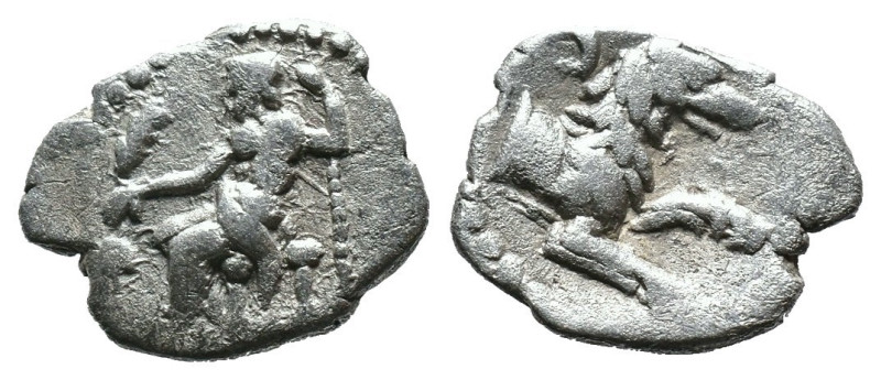 (Silver, 0.55g 11mm)

LYCAONIA. Laranda. (Circa 324/3 BC). AR Obol.

Obv: Ba...