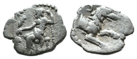 (Silver, 0.55g 11mm)

LYCAONIA. Laranda. (Circa 324/3 BC). AR Obol.

Obv: Baal seated left on throne, holding grain ear, grape bunch and sceptre.....